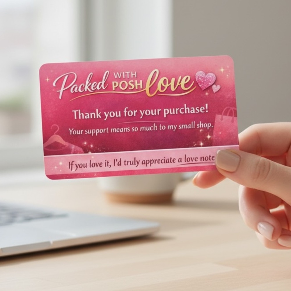 Packed with Posh Love Thank You Cards 50 | Love Note Reminder | Poshmark Inserts